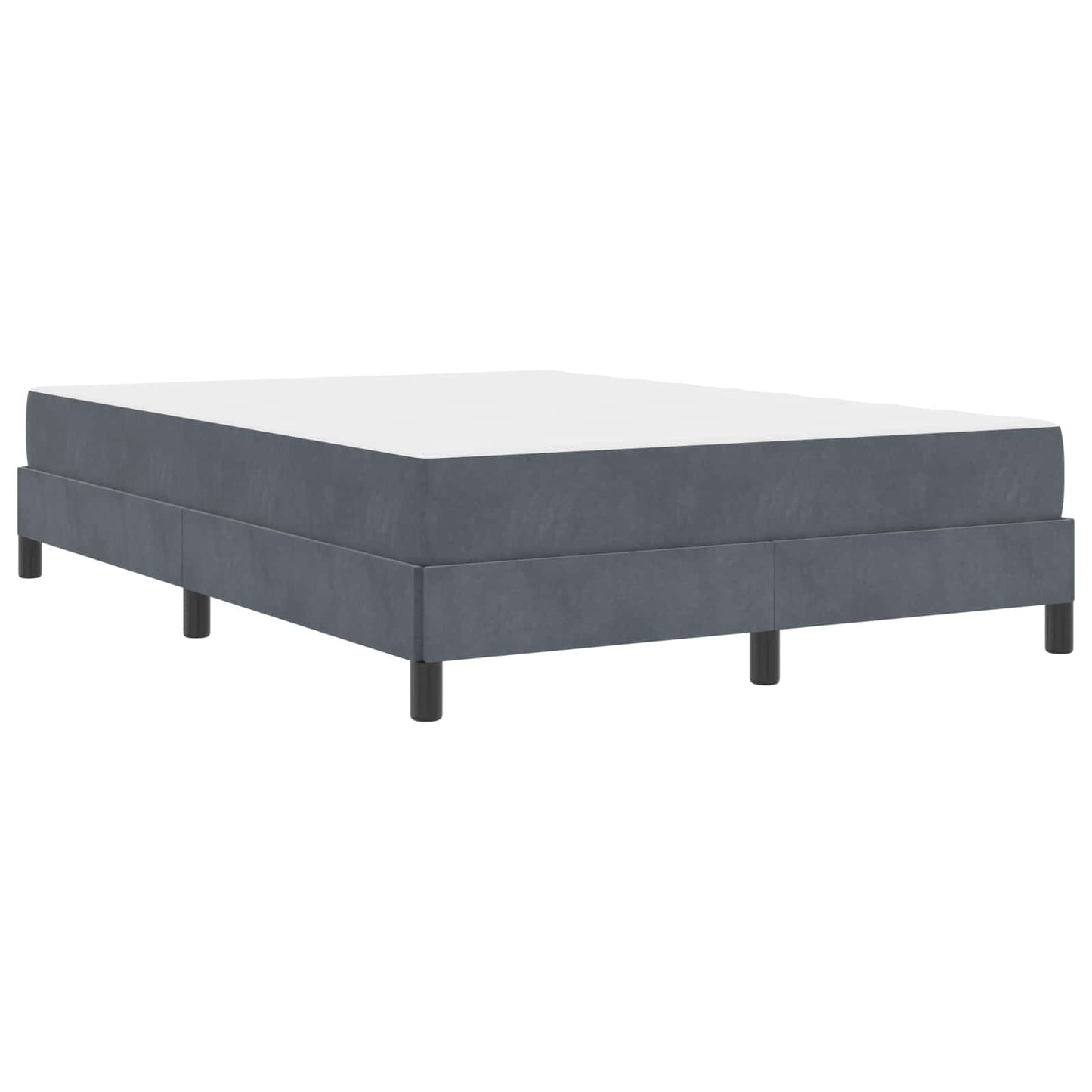 Letto a molle con materasso Grigio scuro 160 x 200 cm Tessuto