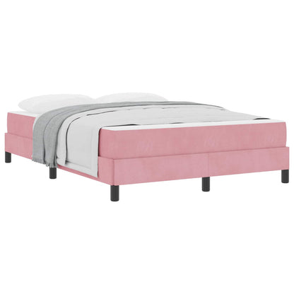 Letto a molle con materasso Rosa 160 x 200 cm Tessuto