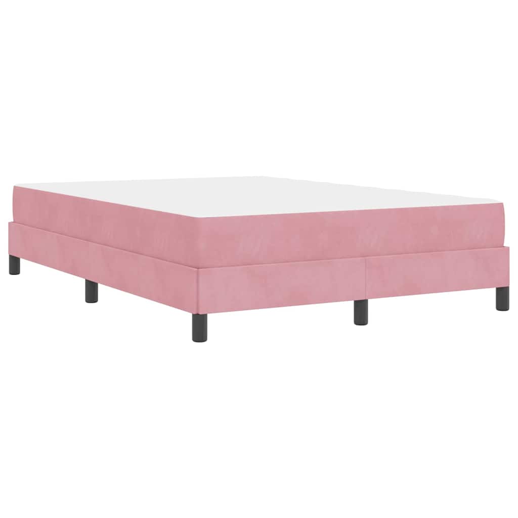 Letto box spring con materasso Rosa 160 x 200 cm Velluto