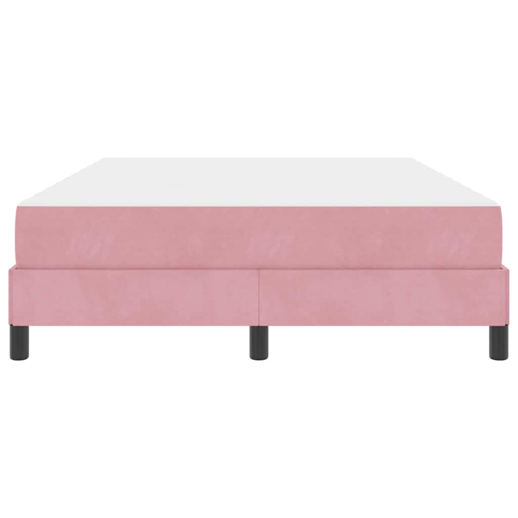 Letto box spring con materasso Rosa 160 x 200 cm Velluto