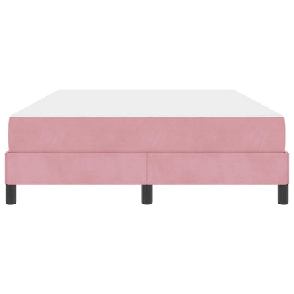 Letto box spring con materasso Rosa 160 x 200 cm Velluto