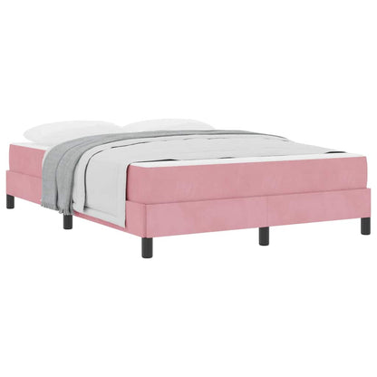 Letto box spring con materasso Rosa 160 x 200 cm Velluto