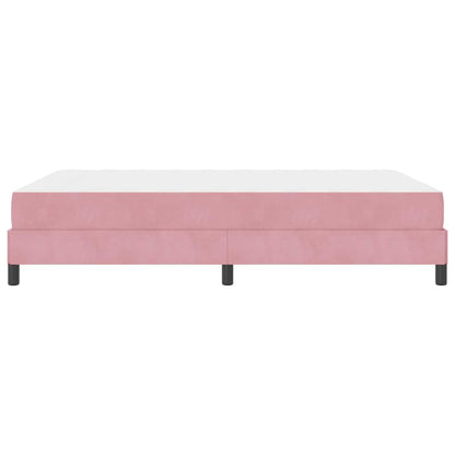 Letto box spring con materasso Rosa 160 x 200 cm Velluto
