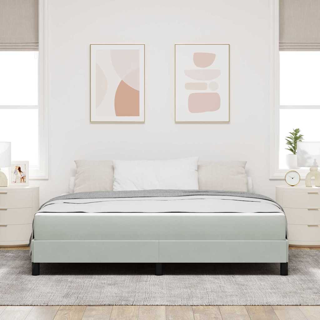 Letto box spring con materasso Grigio chiaro 180 x 200 cm