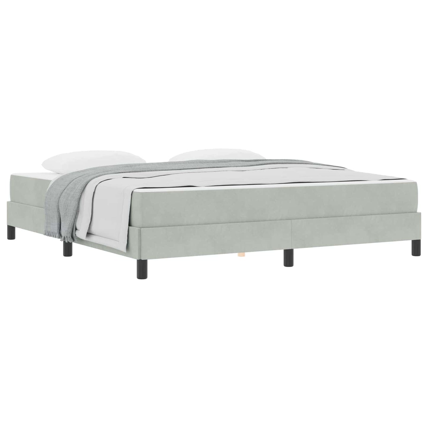 Letto a molle con materasso Grigio chiaro 180 x 200 cm Tessuto