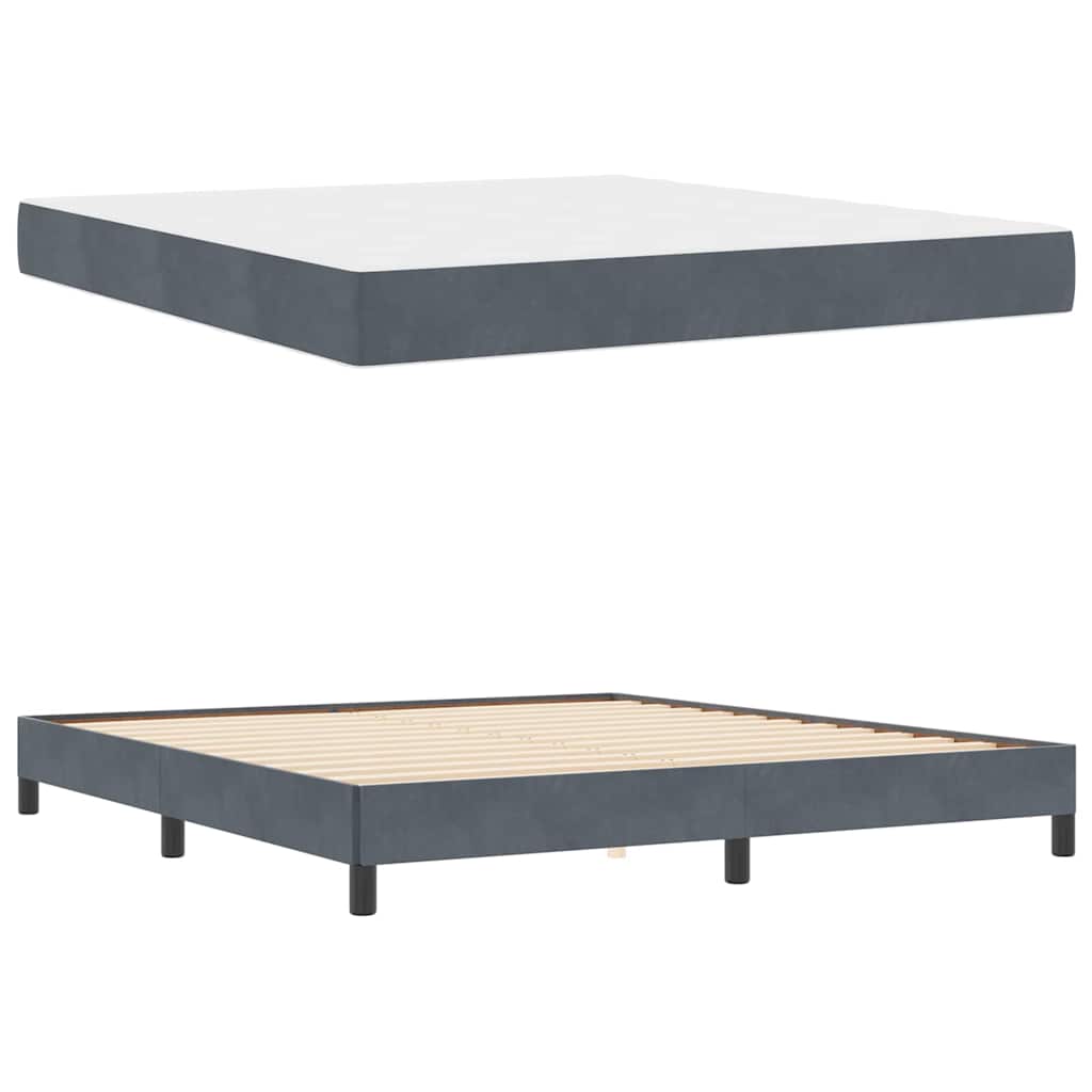 Letto box spring con materasso Grigio scuro 180 x 200 cm - homemem39