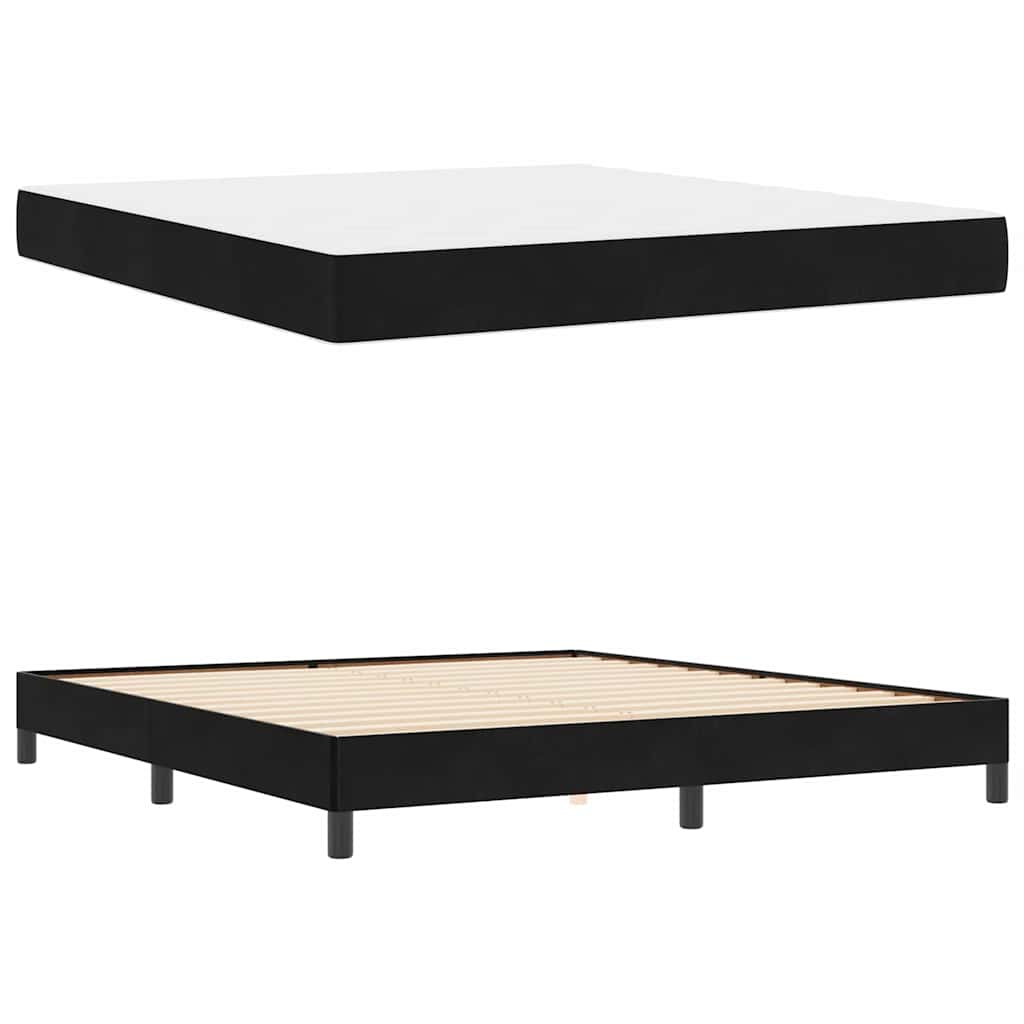 Letto box spring con materasso Nero 180 x 200 cm Velluto - homemem39