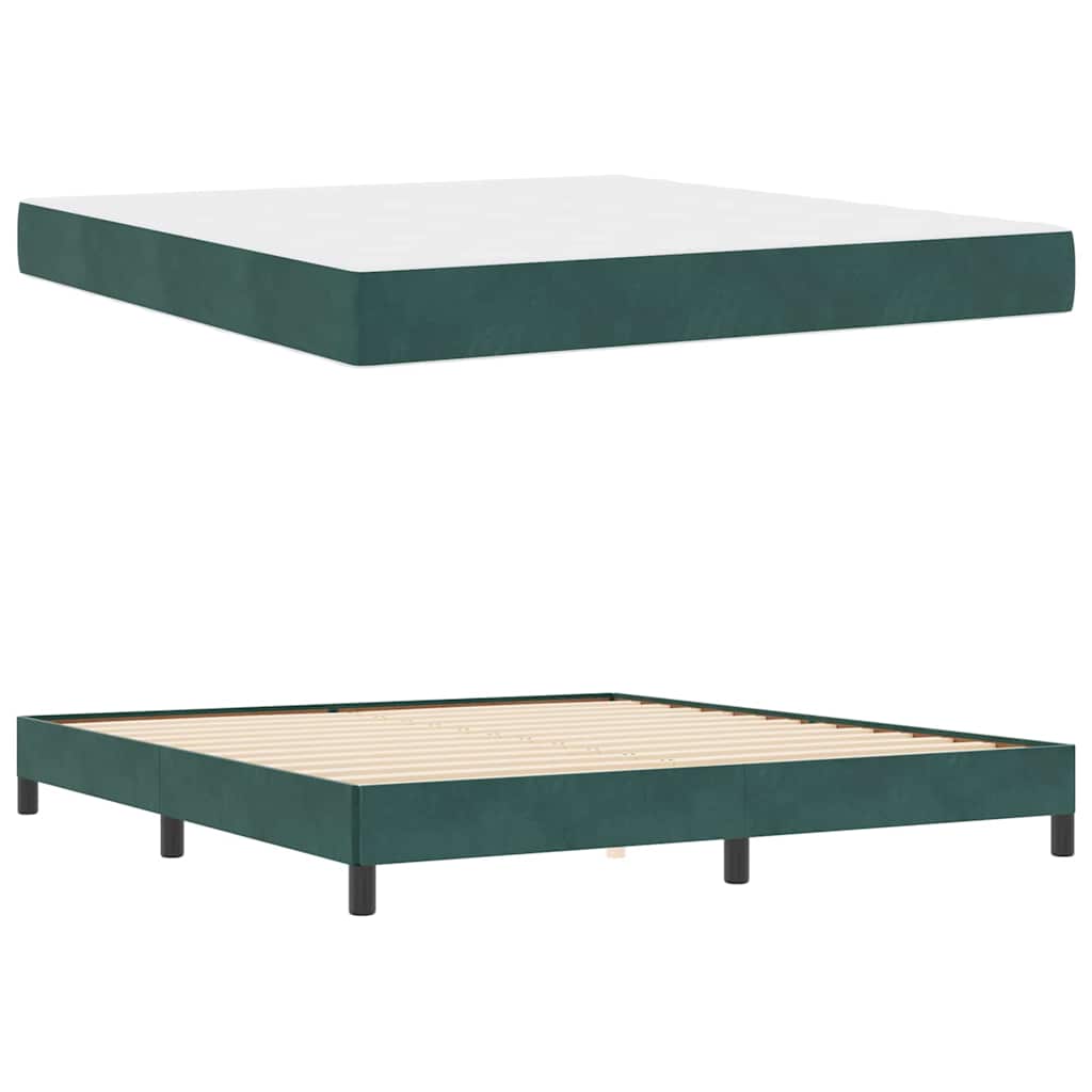 Letto box spring con materasso Verde Scuro 180 x 200 cm Velluto - homemem39