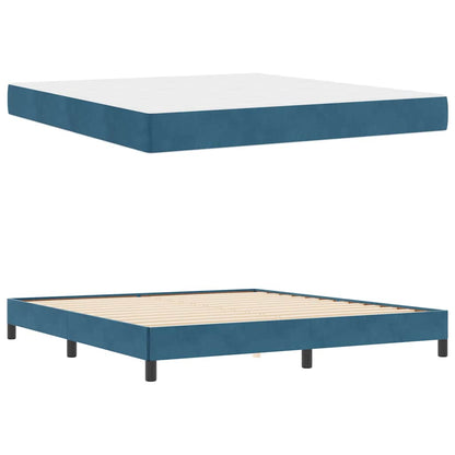 Letto box spring con materasso Blu Scuro 180 x 200 cm Velluto