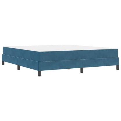 Letto box spring con materasso Blu Scuro 180 x 200 cm Velluto