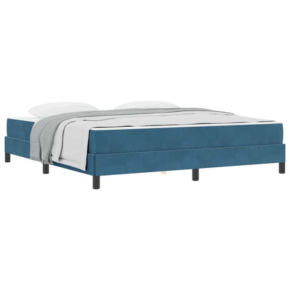 Letto box spring con materasso Blu Scuro 180 x 200 cm Velluto