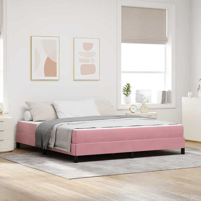Letto box spring con materasso Rosa 180 x 200 cm Velluto