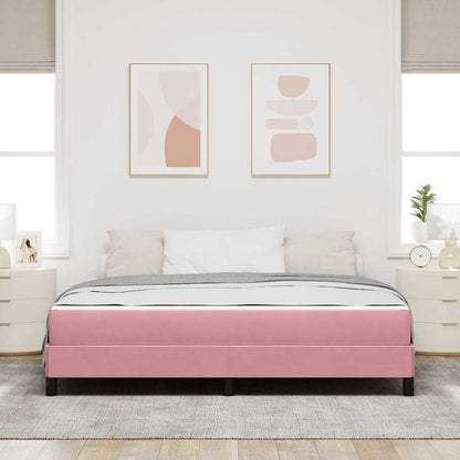 Letto box spring con materasso Rosa 180 x 200 cm Velluto