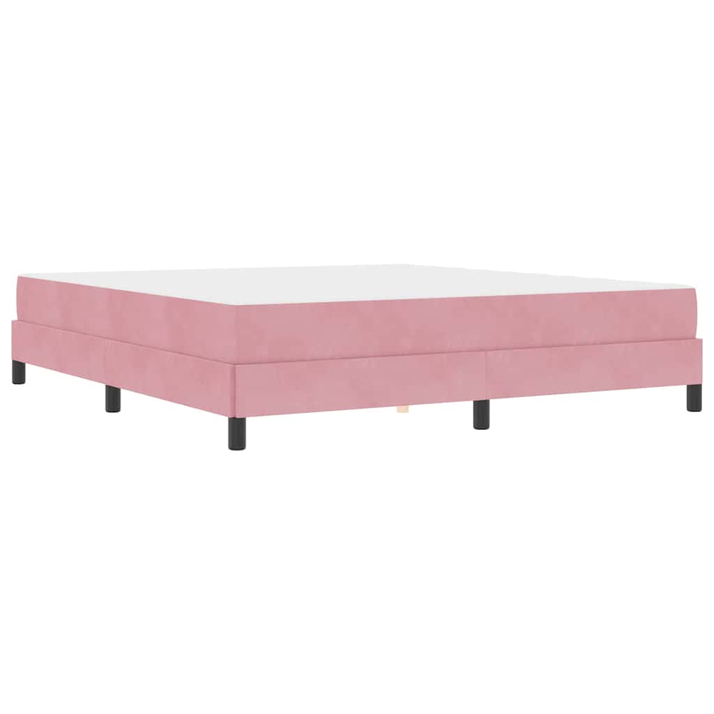 Letto box spring con materasso Rosa 180 x 200 cm Velluto