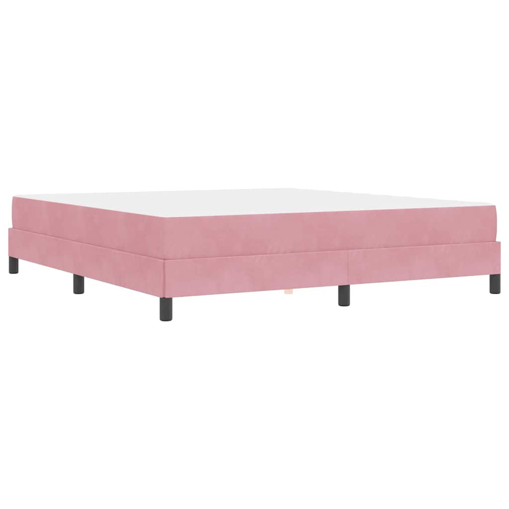Letto box spring con materasso Rosa 180 x 200 cm Velluto