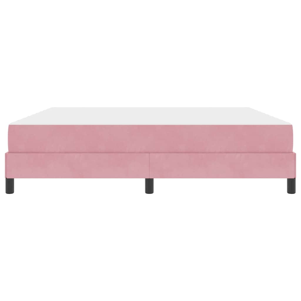 Letto box spring con materasso Rosa 180 x 200 cm Velluto