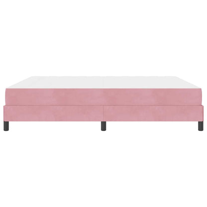 Letto box spring con materasso Rosa 180 x 200 cm Velluto