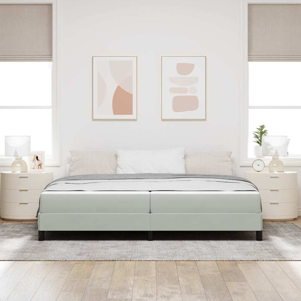 Letto box spring con materasso Grigio chiaro 200 x 200 cm - homemem39