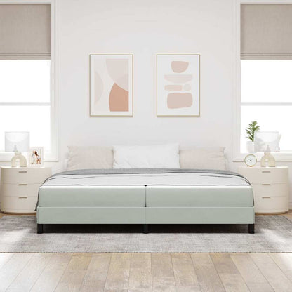 Letto box spring con materasso Grigio chiaro 200 x 200 cm - homemem39