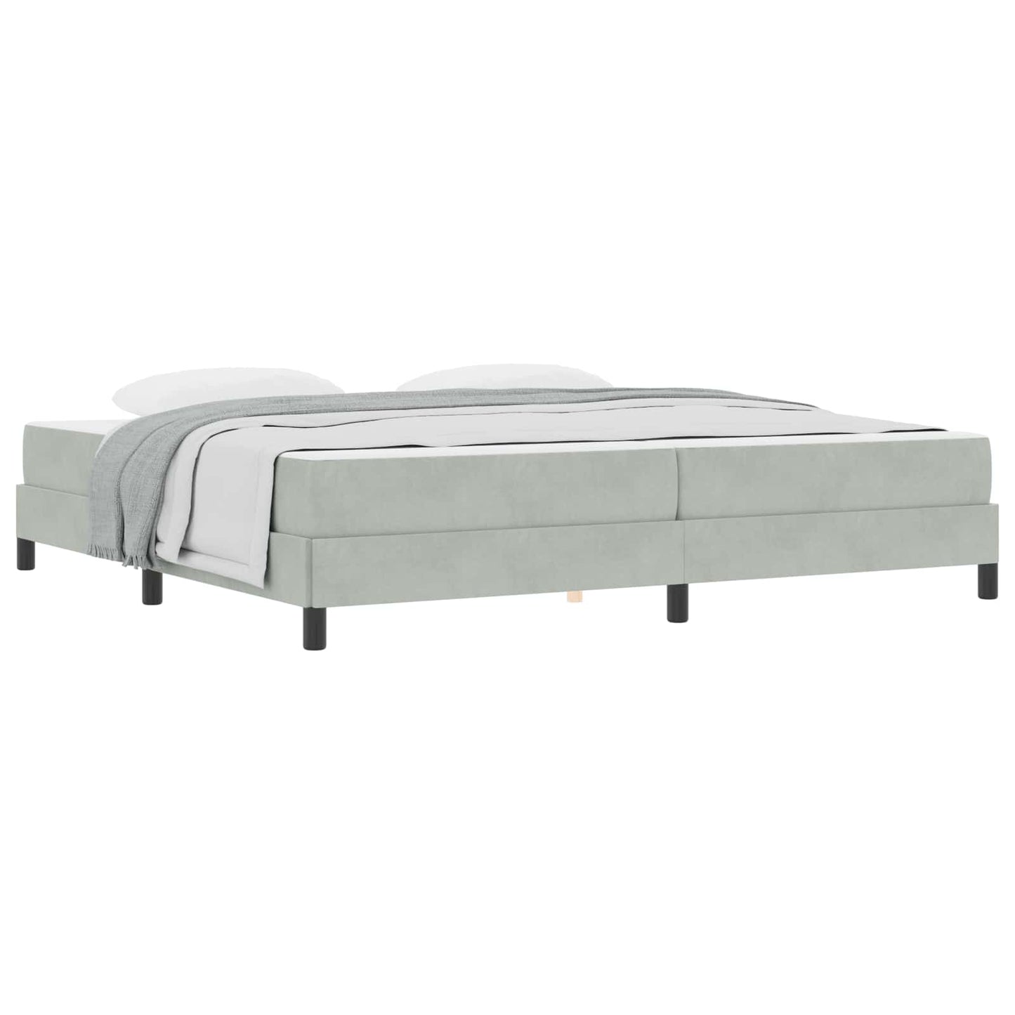 Letto a molle con materasso Grigio chiaro 200 x 200 cm Tessuto