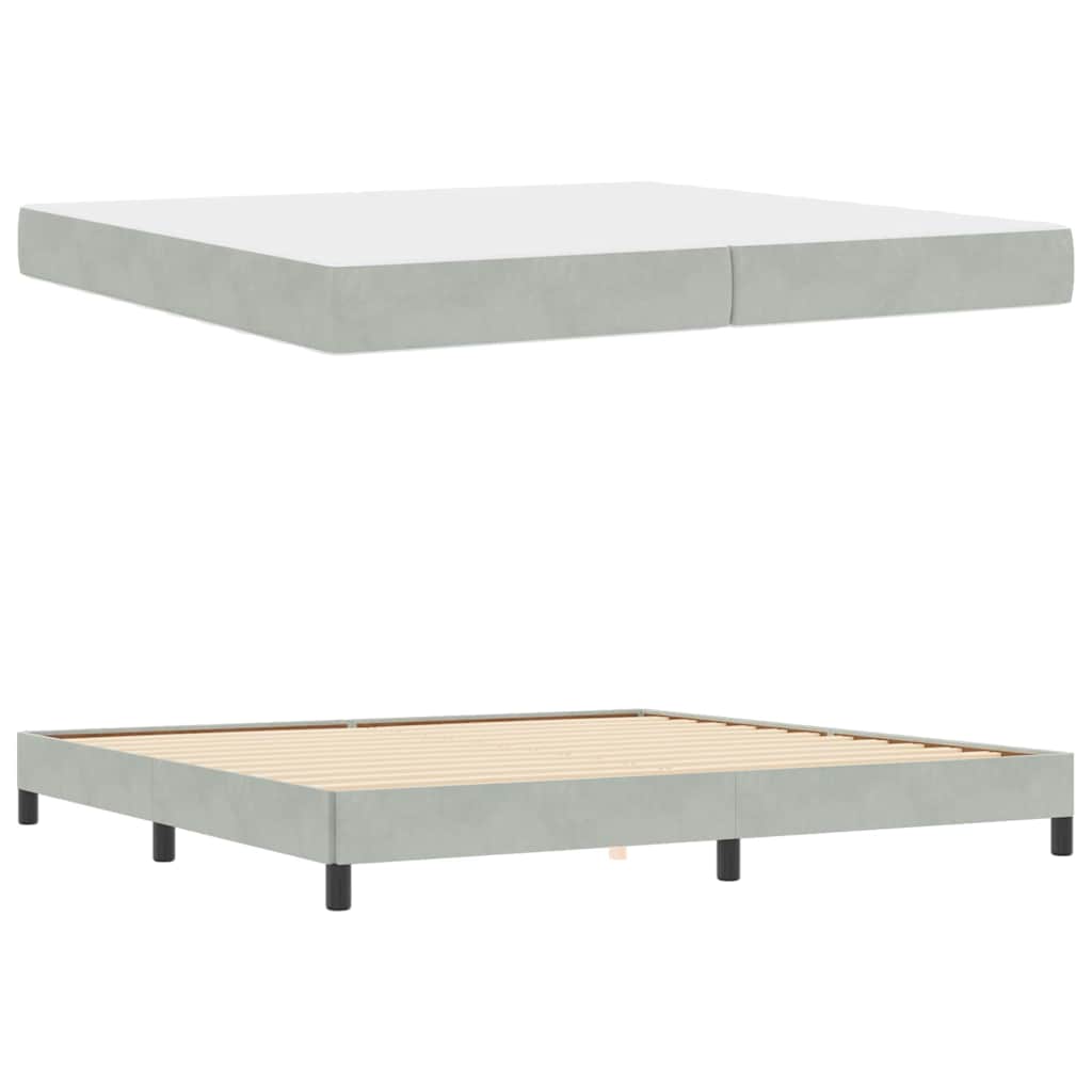 Letto box spring con materasso Grigio chiaro 200 x 200 cm - homemem39