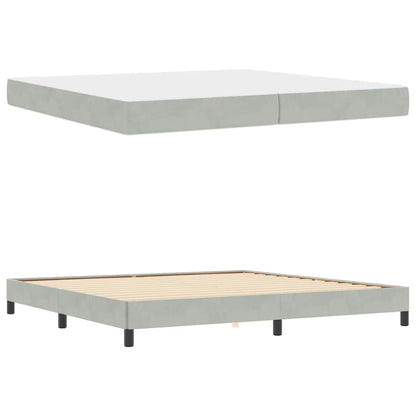Letto box spring con materasso Grigio chiaro 200 x 200 cm - homemem39
