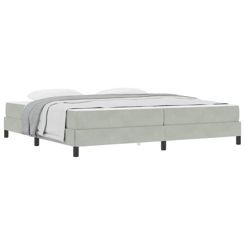 Letto box spring con materasso Grigio chiaro 200 x 200 cm - homemem39