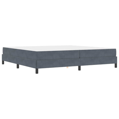 Letto a molle con materasso Grigio scuro 200 x 200 cm Tessuto
