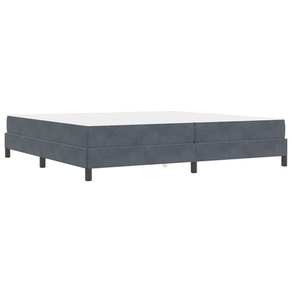 Letto a molle con materasso Grigio scuro 200 x 200 cm Tessuto