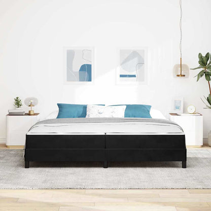 Letto box spring con materasso Nero 200 x 200 cm Velluto