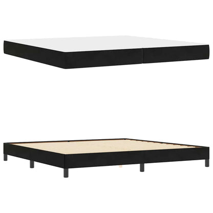 Letto box spring con materasso Nero 200 x 200 cm Velluto