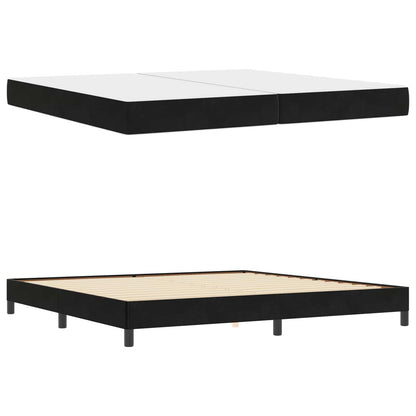 Letto a molle con materasso Nero 200 x 200 cm Tessuto | homemem39