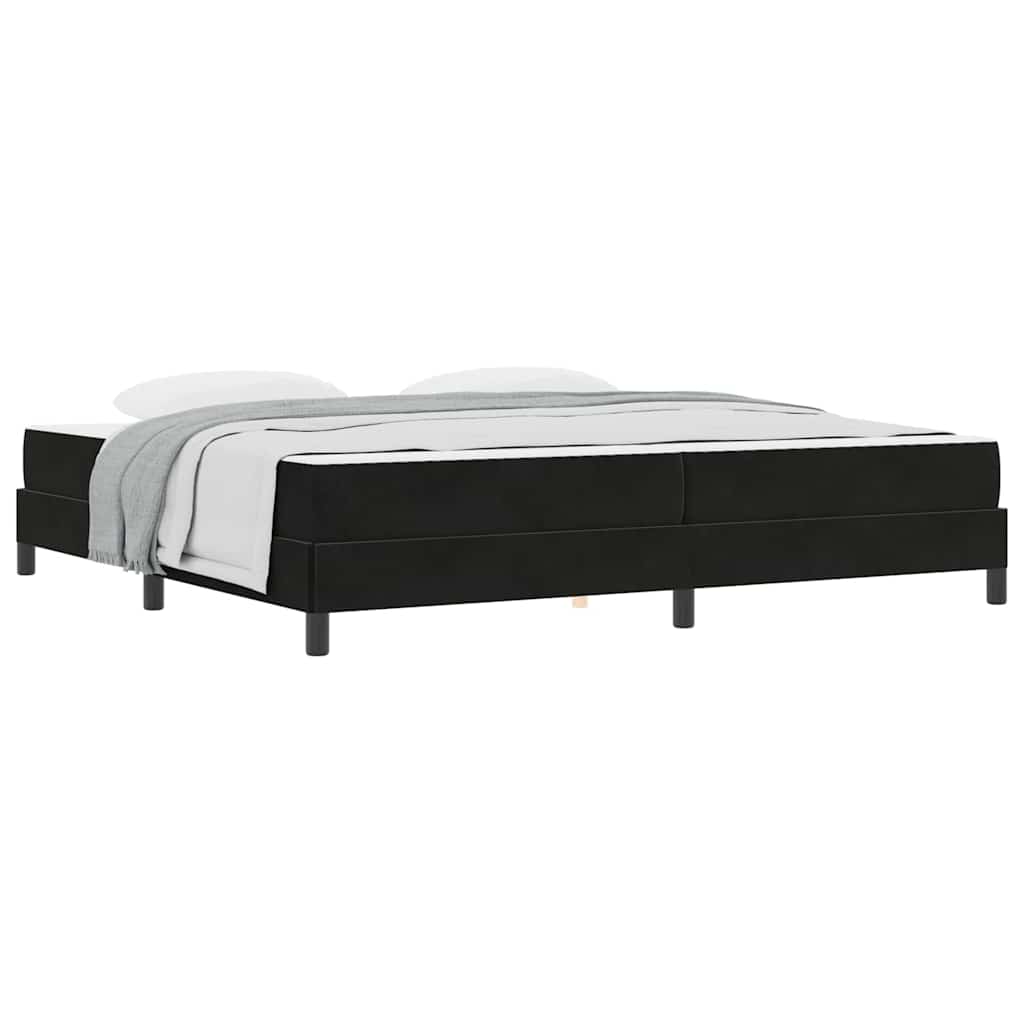 Letto box spring con materasso Nero 200 x 200 cm Velluto