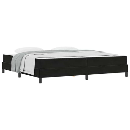 Letto box spring con materasso Nero 200 x 200 cm Velluto