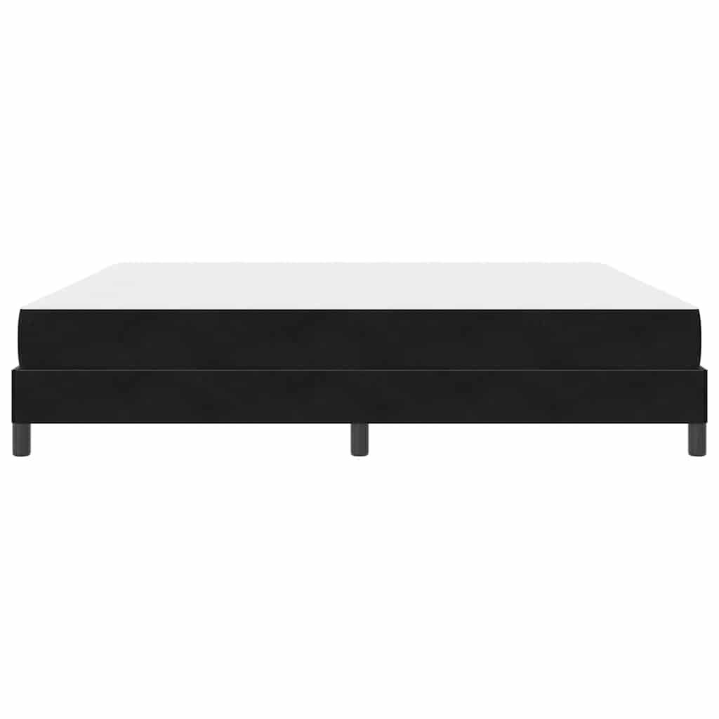 Letto box spring con materasso Nero 200 x 200 cm Velluto