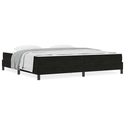 Letto box spring con materasso Nero 200 x 200 cm Velluto