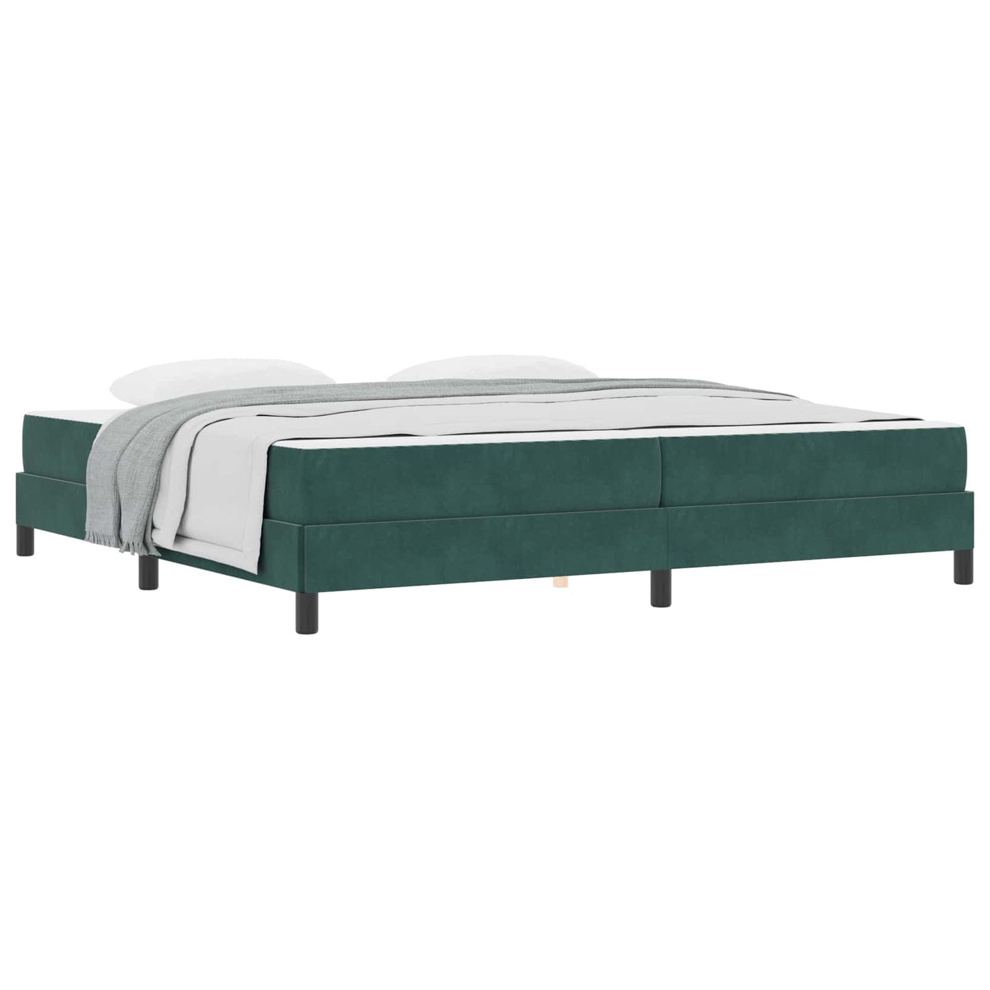 Letto a molle con materasso Verde Scuro 200 x 200 cm Tessuto