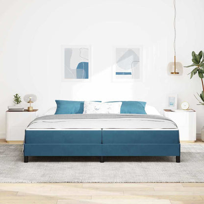 Letto box spring con materasso Blu Scuro 200 x 200 cm Velluto