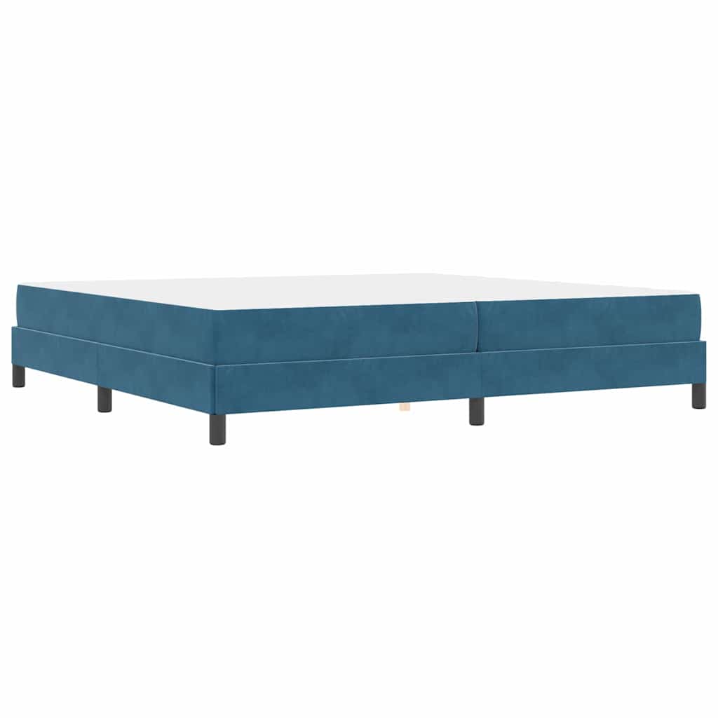 Letto box spring con materasso Blu Scuro 200 x 200 cm Velluto