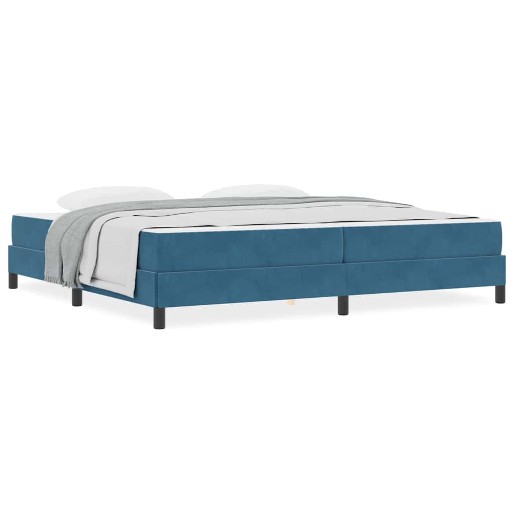 Letto box spring con materasso Blu Scuro 200 x 200 cm Velluto