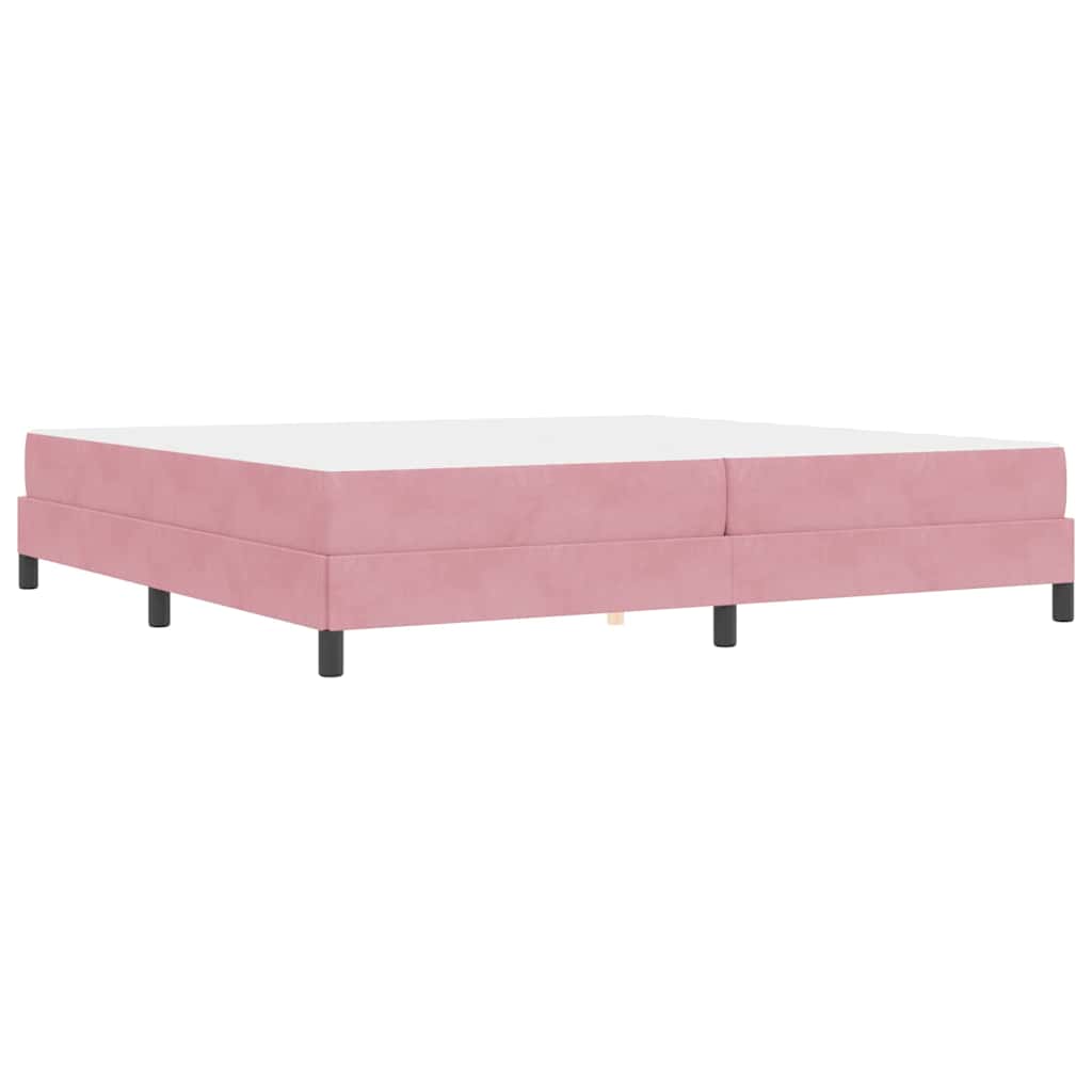 Letto box spring con materasso Rosa 200 x 200 cm Velluto
