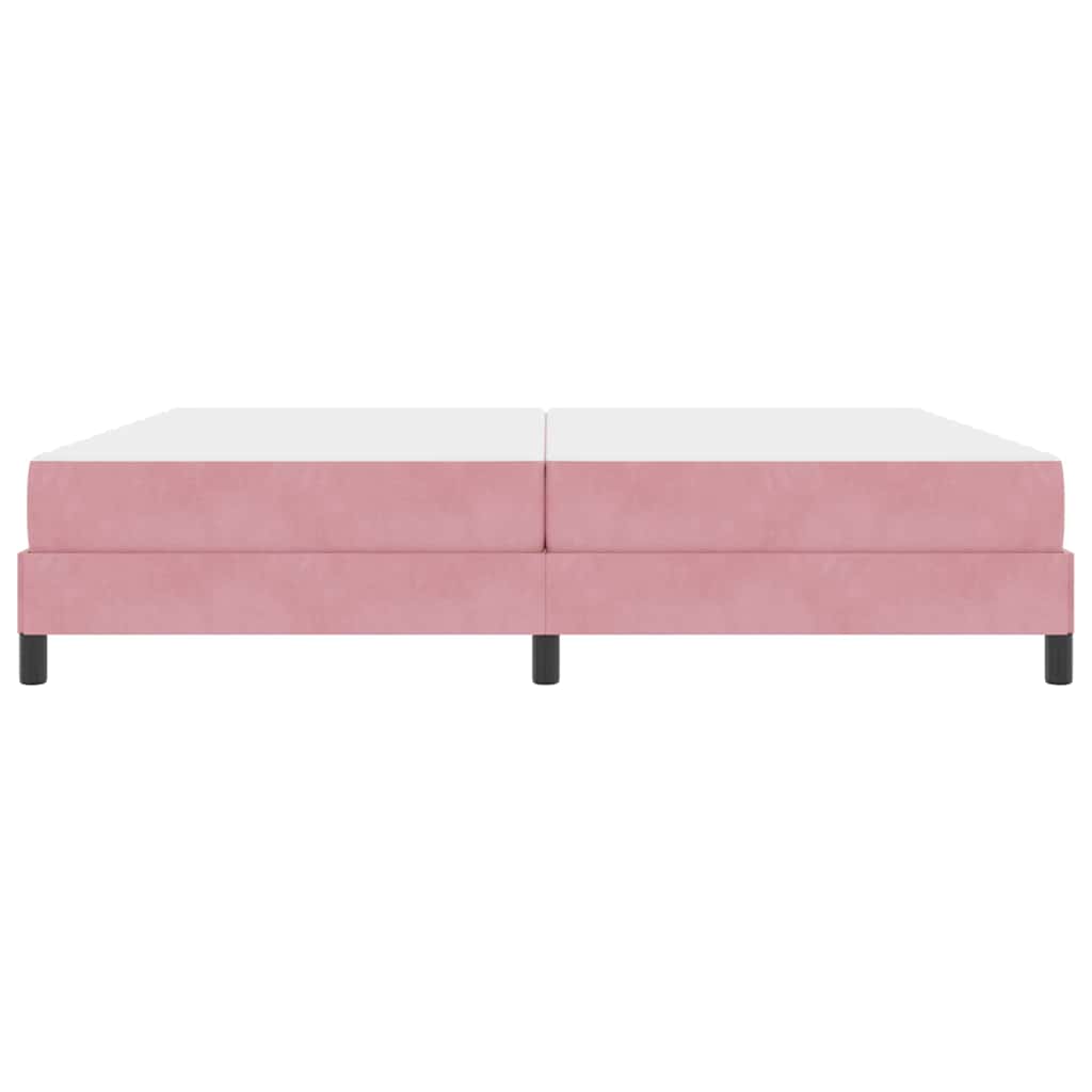 Letto box spring con materasso Rosa 200 x 200 cm Velluto