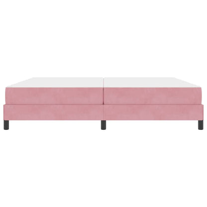 Letto box spring con materasso Rosa 200 x 200 cm Velluto