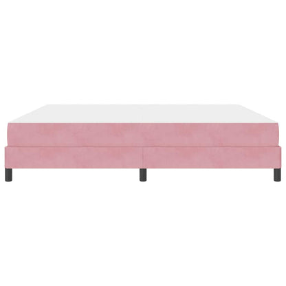 Letto box spring con materasso Rosa 200 x 200 cm Velluto