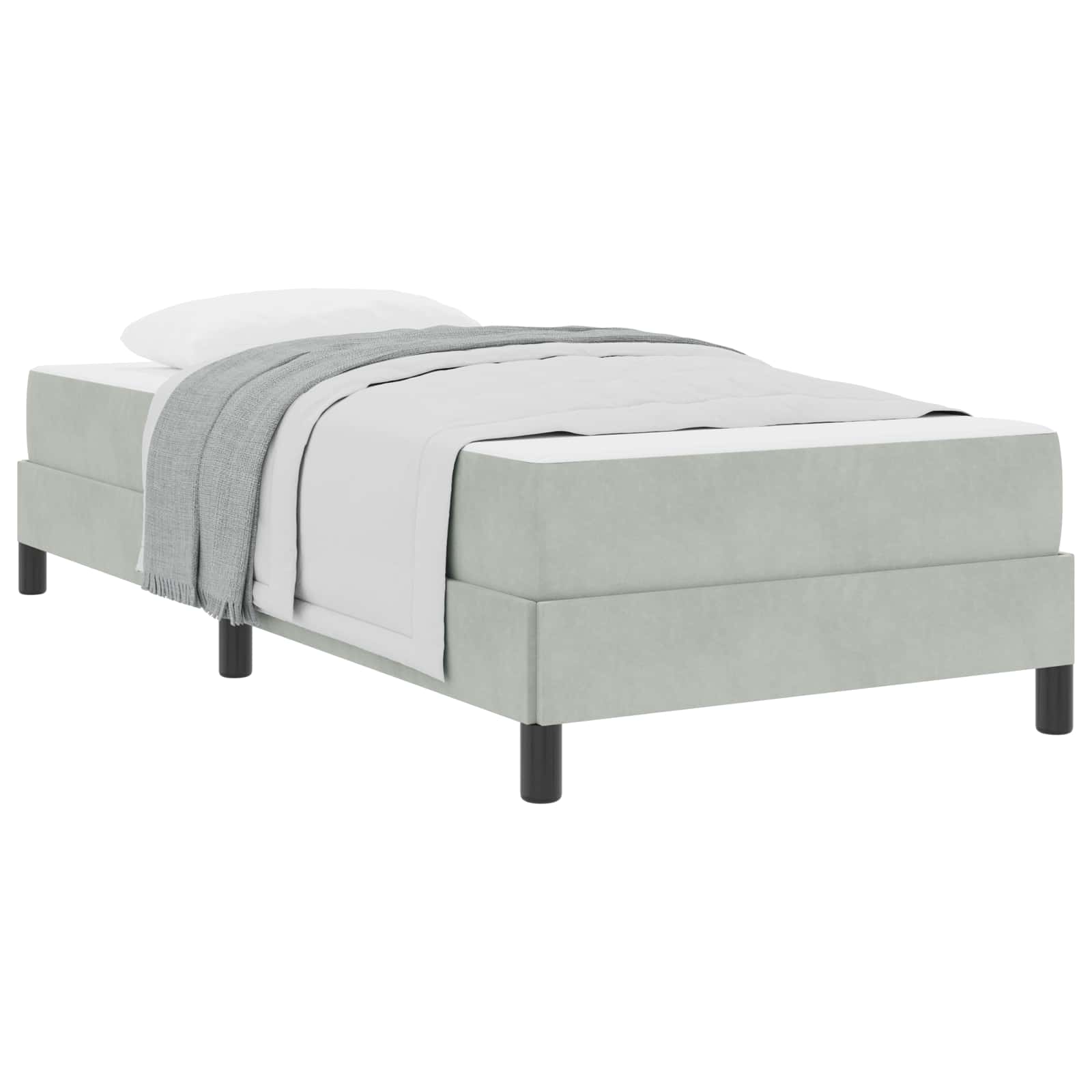 Letto a molle con materasso Grigio chiaro 80 x 210 cm Tessuto | homemem39