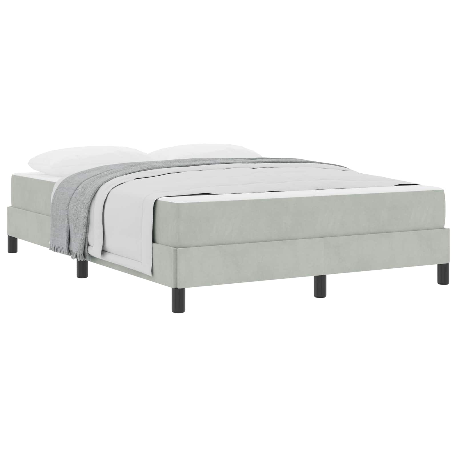 Letto a molle con materasso Grigio chiaro 160 x 210 cm Tessuto | homemem39