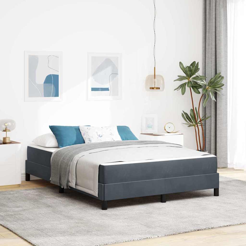 Letto a molle con materasso Grigio scuro 160 x 210 cm Tessuto | homemem39