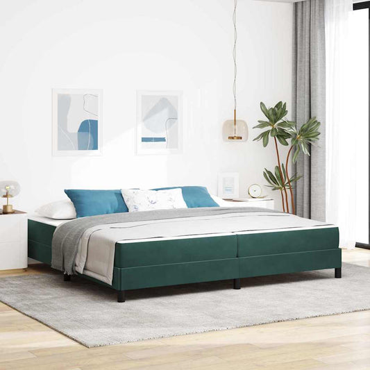 Letto box spring con materasso Verde Scuro 200 x 210 cm Velluto
