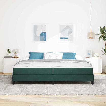 Letto box spring con materasso Verde Scuro 200 x 210 cm Velluto