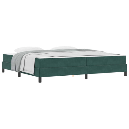 Letto a molle con materasso Verde Scuro 200 x 210 cm Tessuto